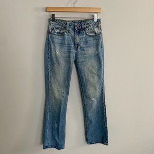 R13 Kick Fit Holly Jeans Womens 25 Distressed Ankle Cropped